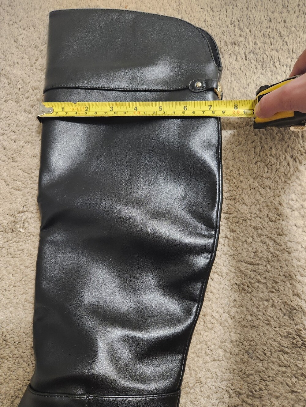 NWT Liz Claiborne LC Dover Black Knee High Faux Leather Boots Women's Size 7M - Picture 14 of 15
